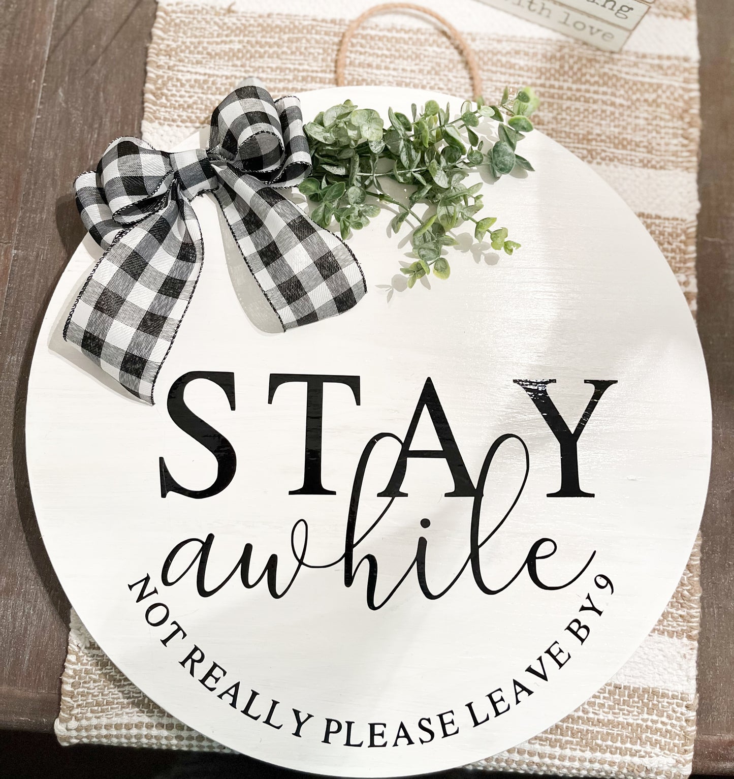 Stay Awhile Door Hanger